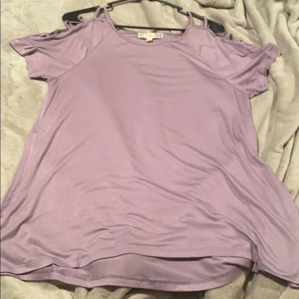 Lavender open sleeve shirt